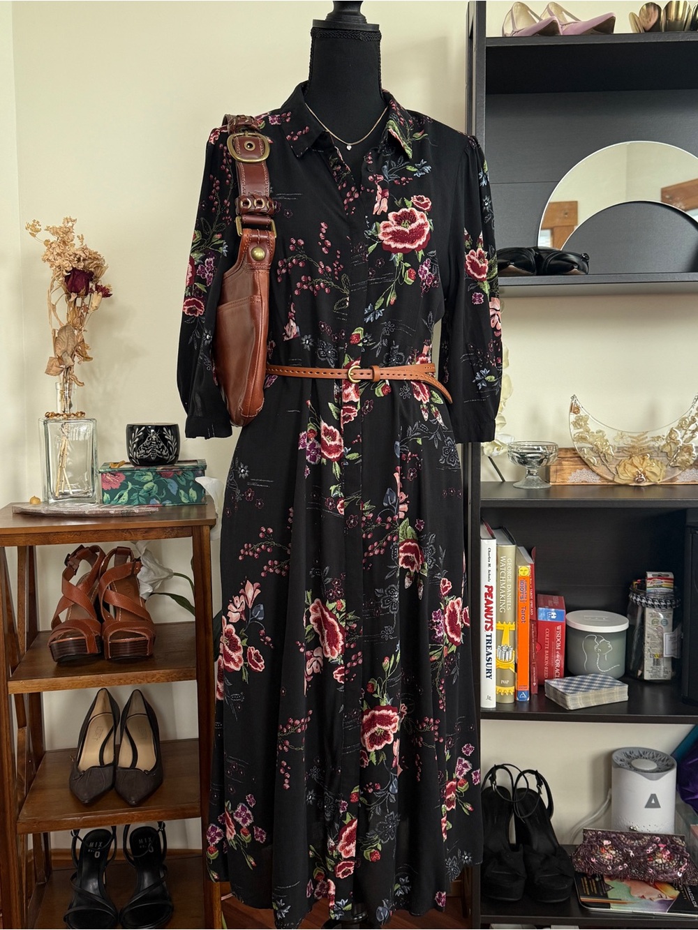 Whimsigoth Button Down Floral Maxi Dress